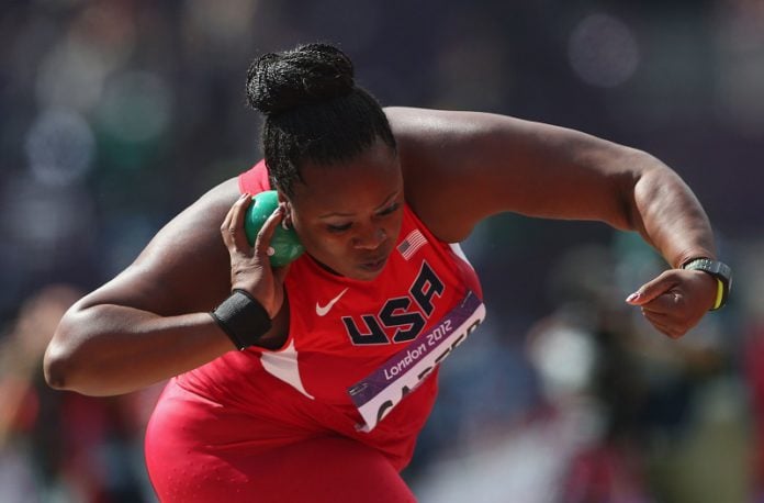 Michelle-Carter-olympian-Prepares-to-launch-Shot-in-London-Olympics-in-2012.