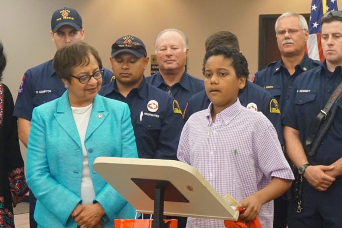 11-Year-Old Donates Smoke Detectors To DeSoto Seniors Hector Montoya