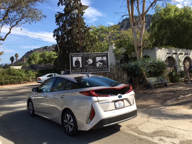 Notice the sexy lip-tailights on the new 2017 Prius Prime - Oh, and what media trip is complete without visiting some important landmark. Here I stopped off at the former home of Johnny Cash in Ojai, California.