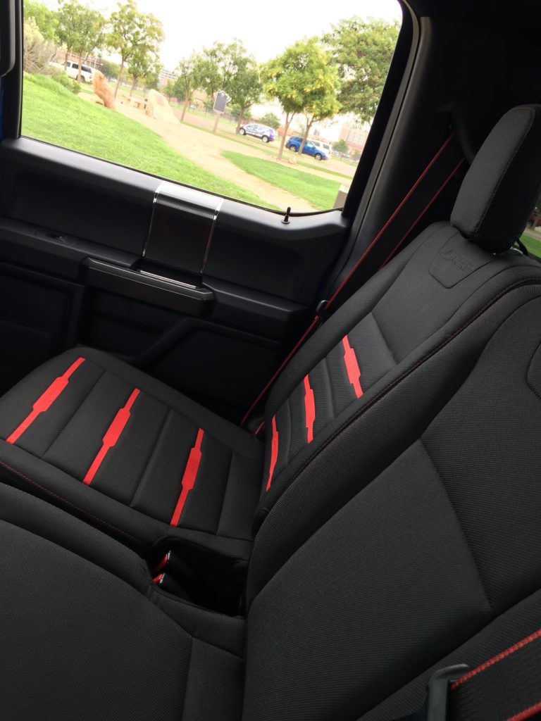 Special edition black and red accented interior on XLT sport models. 