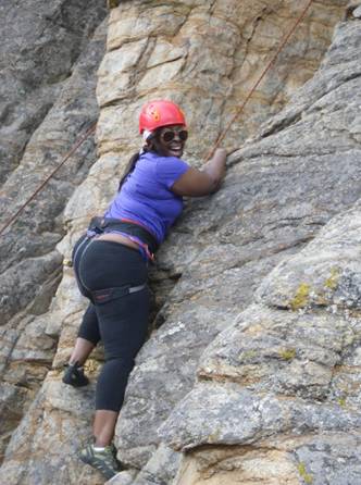 Karla Baptiste climbs Rocky Mountain National Park in Colorado.