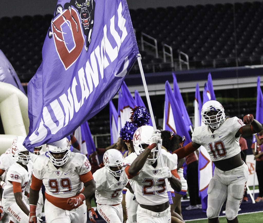 The Duncanville Panthers take the field at AT&T Stadium, Saturday, December 3 against the Allen Eagles. 