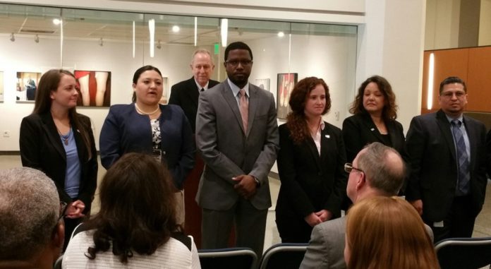 law students with Dean Furgeson at press conference House Bill 1507