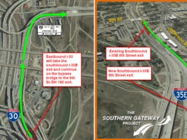 southbound I-35E exit ramp