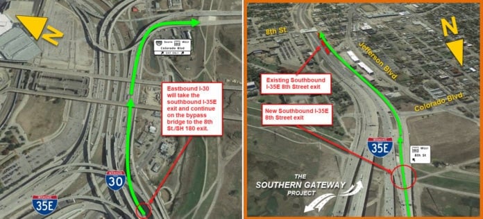 southbound I-35E exit ramp