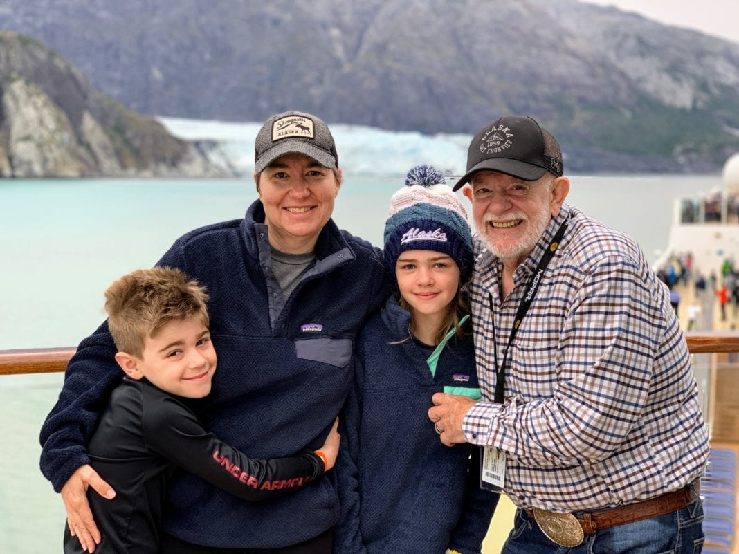 Family on NCL Jewel at Hubbard Glacier