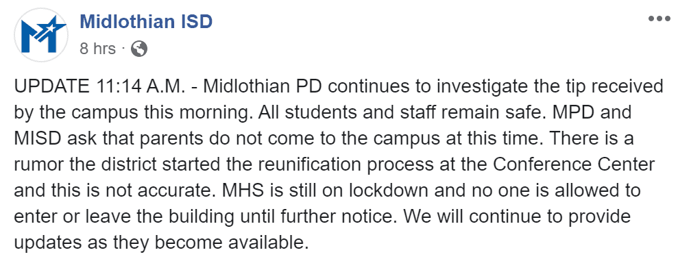 Midlothian High Lockdown update