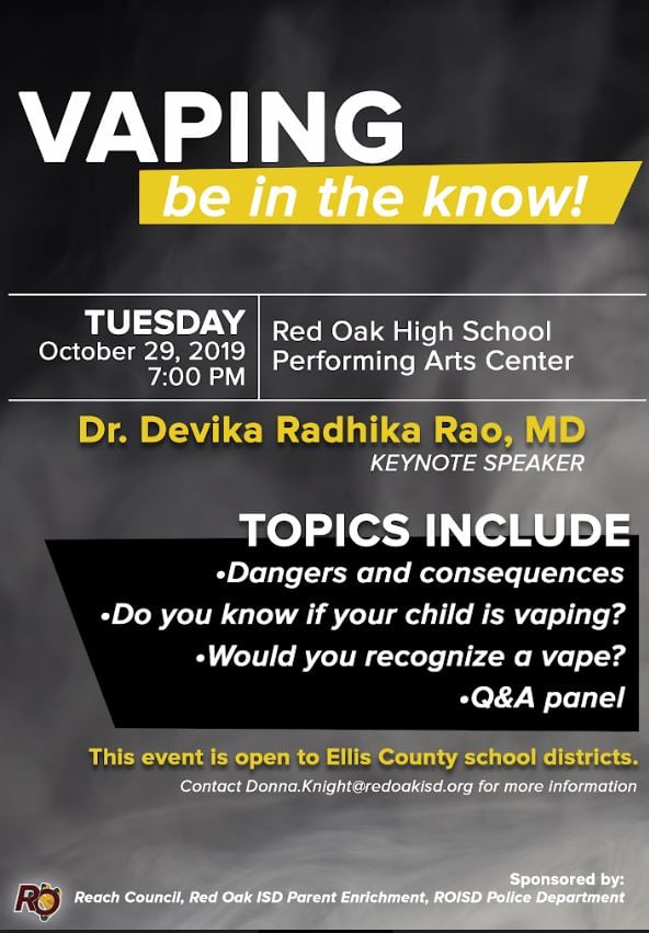 Be In the Know Red Oak ISD Vaping
