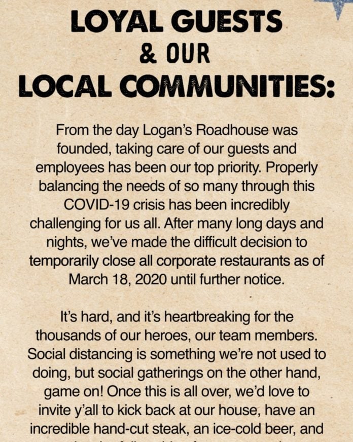Logan's roadhouse closes