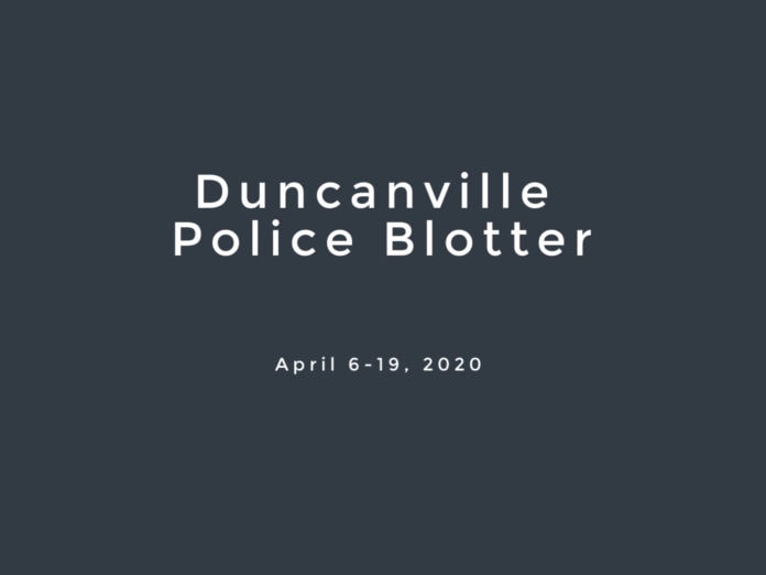 Duncanville Police Blotter April 2020