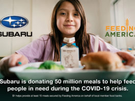 Subaru of America Partners with Feeding America to Help Provide 50 Million Meals to Help Fight Effects of Covid-19 Pandemic
