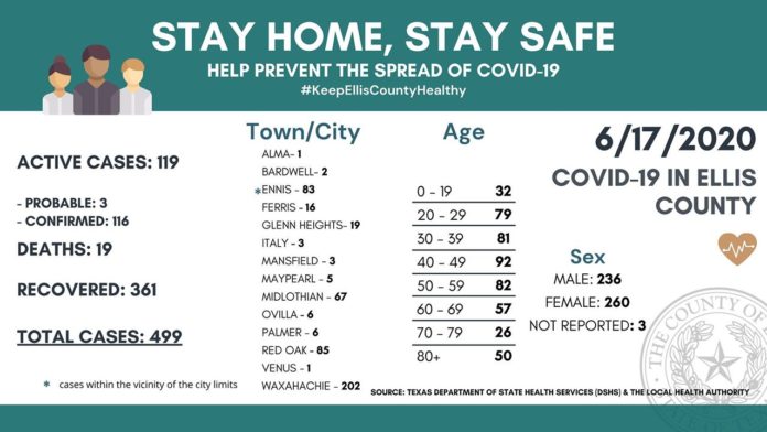 Ellis County COVID-19 demographics June 17