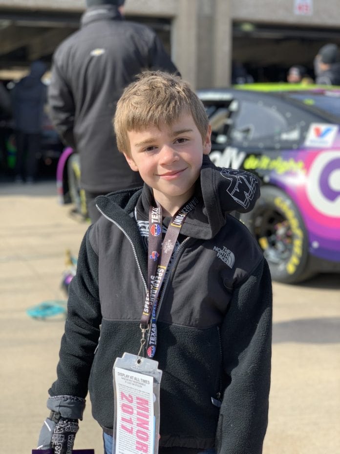 boy at Texas Motor Speedway