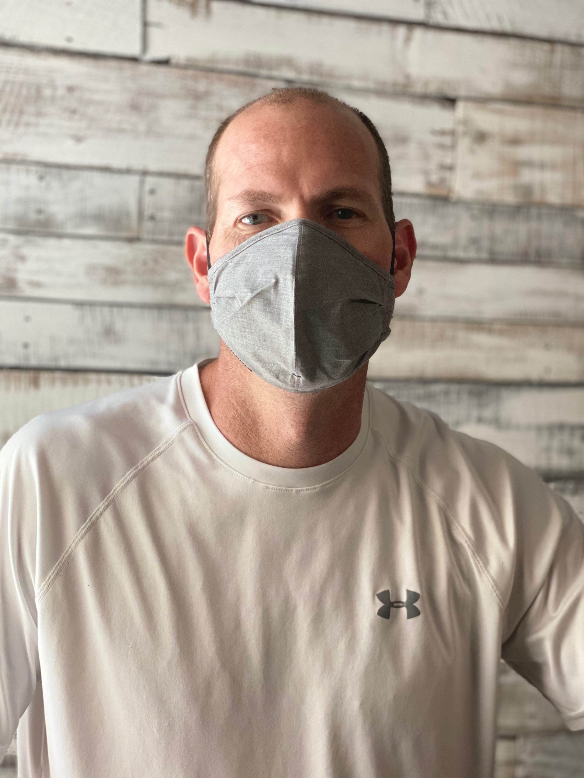 man modeling Proper Cloth face mask