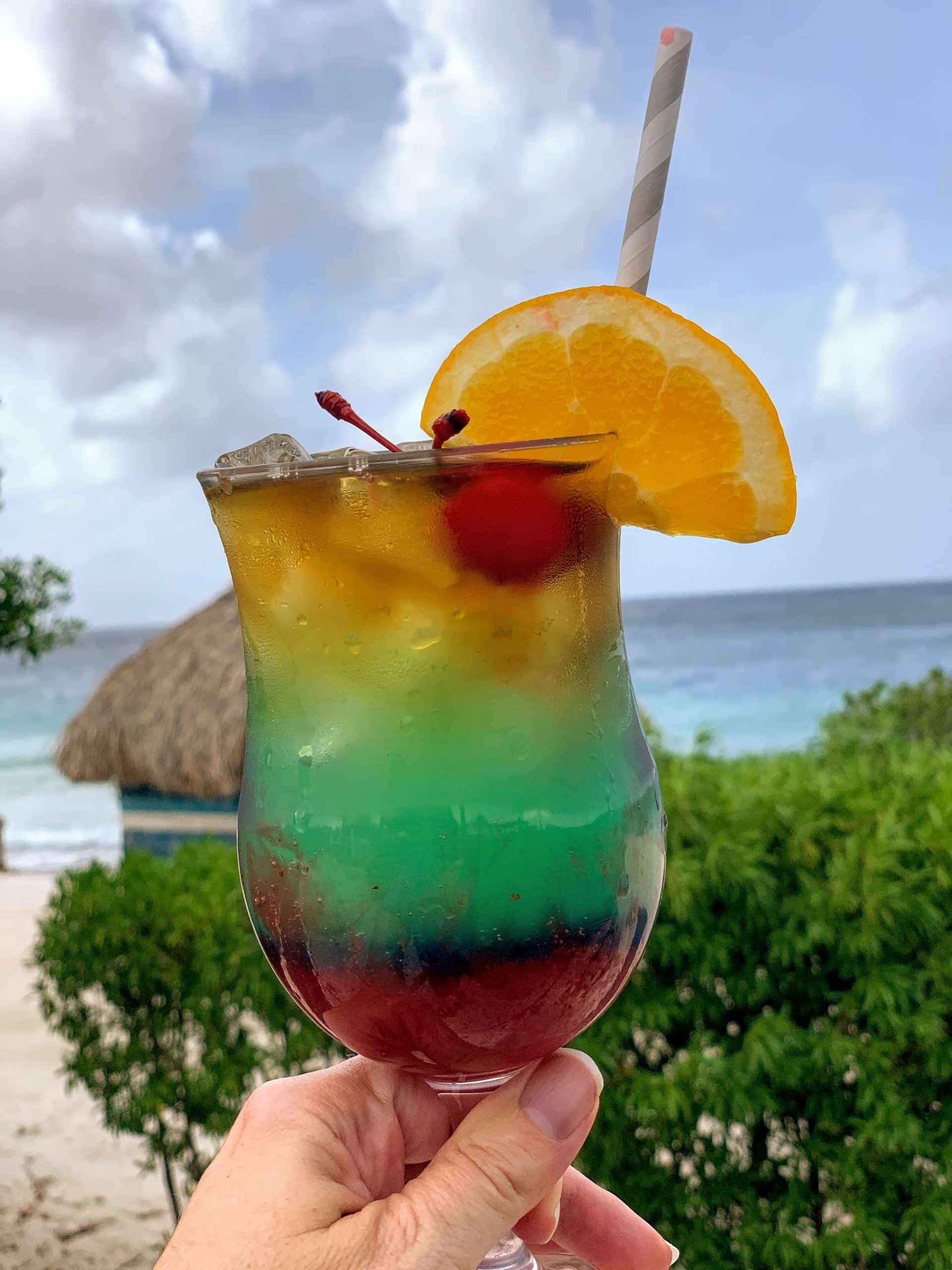 Colorful Cocktail made with curacao