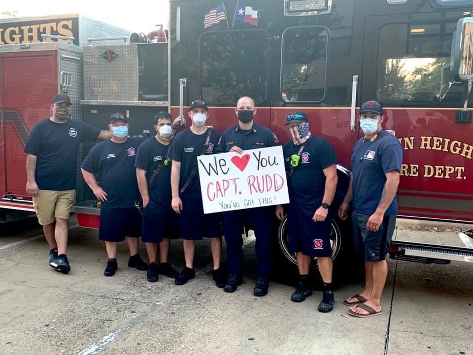 Glenn Heights Fire Department with get well signs