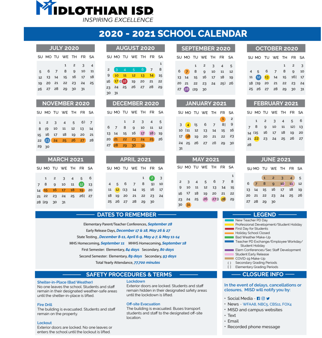 midlothian isd 2021 2022 calendar Midlothian Isd Announces 2020 2021 School Options Focus Daily News midlothian isd 2021 2022 calendar