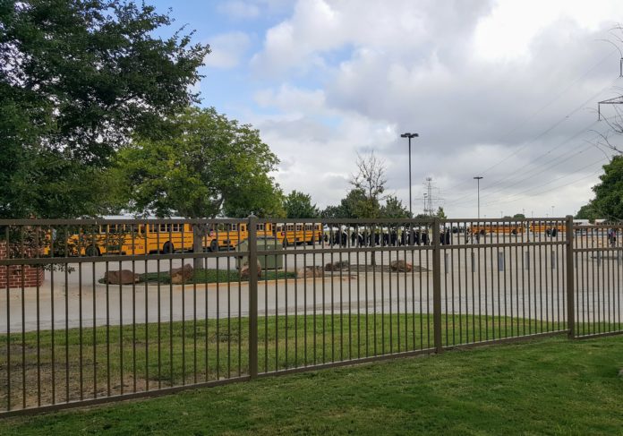 school buses in parking lot