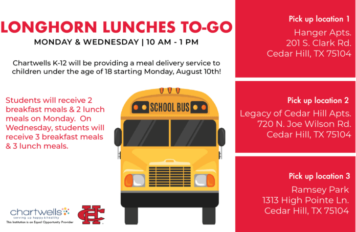 graphic for Cedar Hill ISD lunches