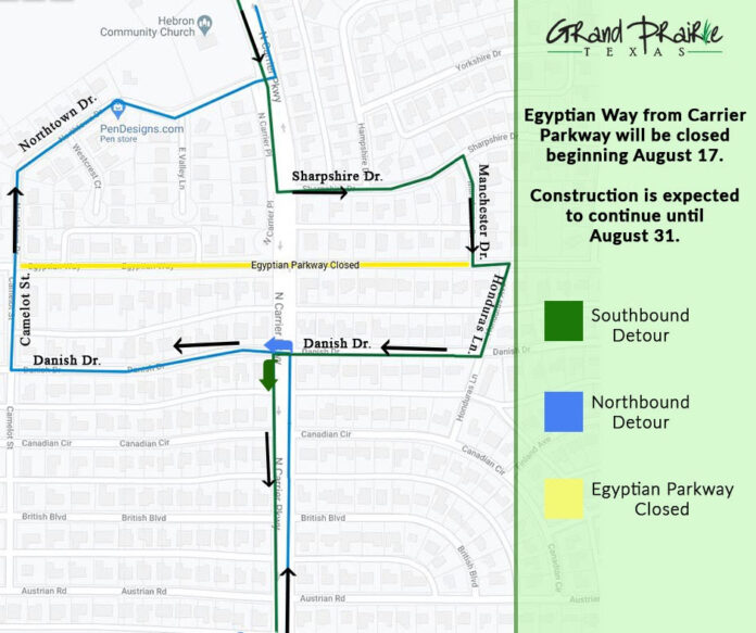 Egyptian Way Construction Map