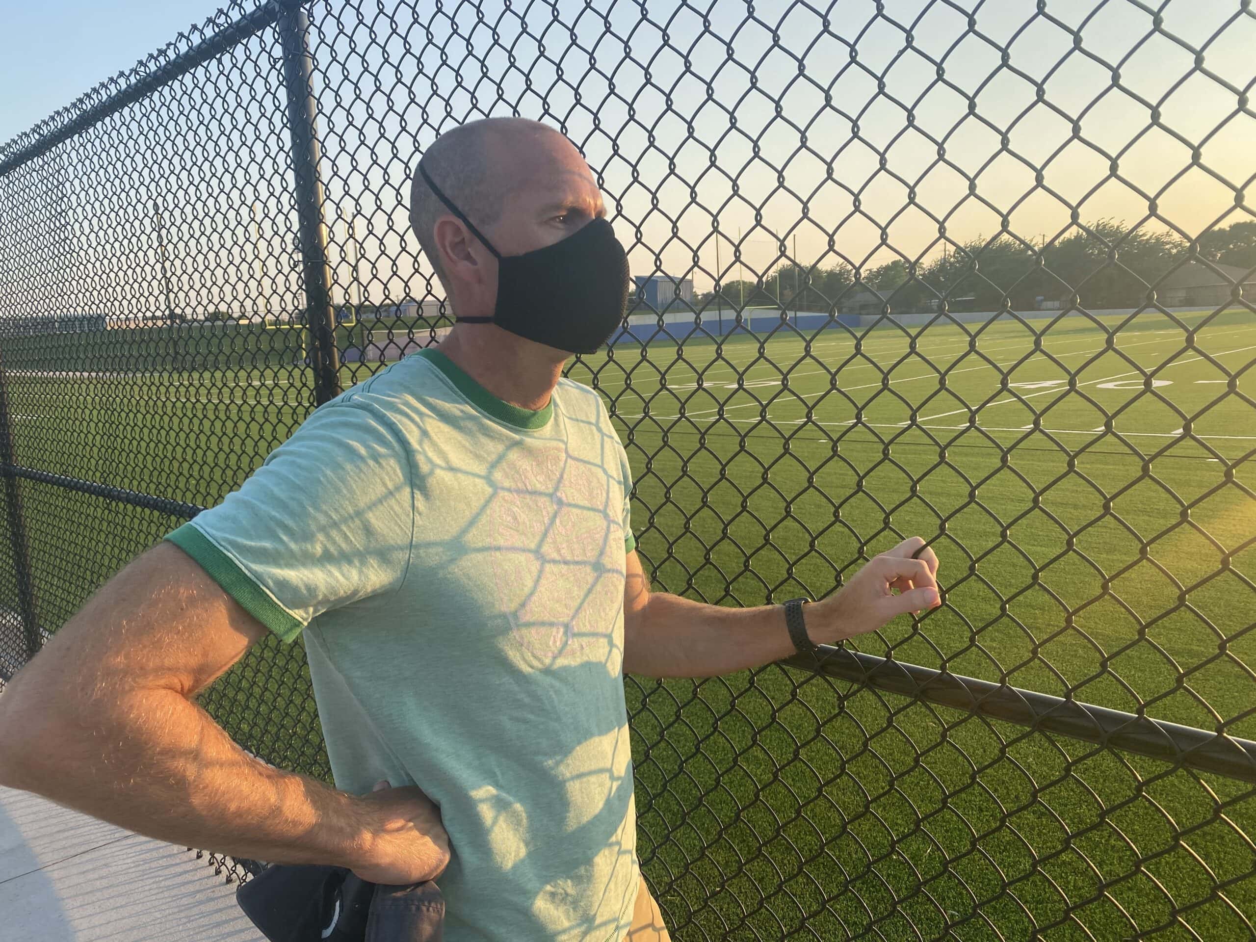 The aero face mask on a male