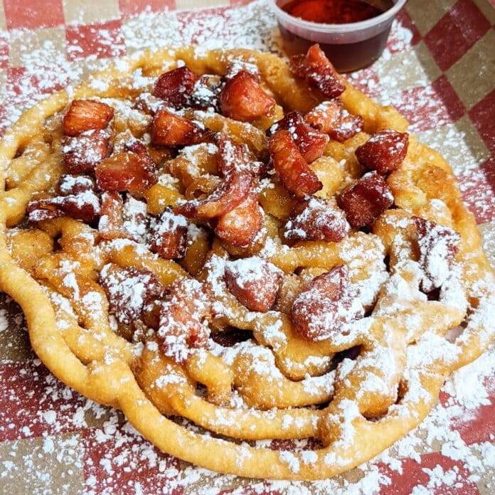 Maple Bourbon Bacon Funnel Cake