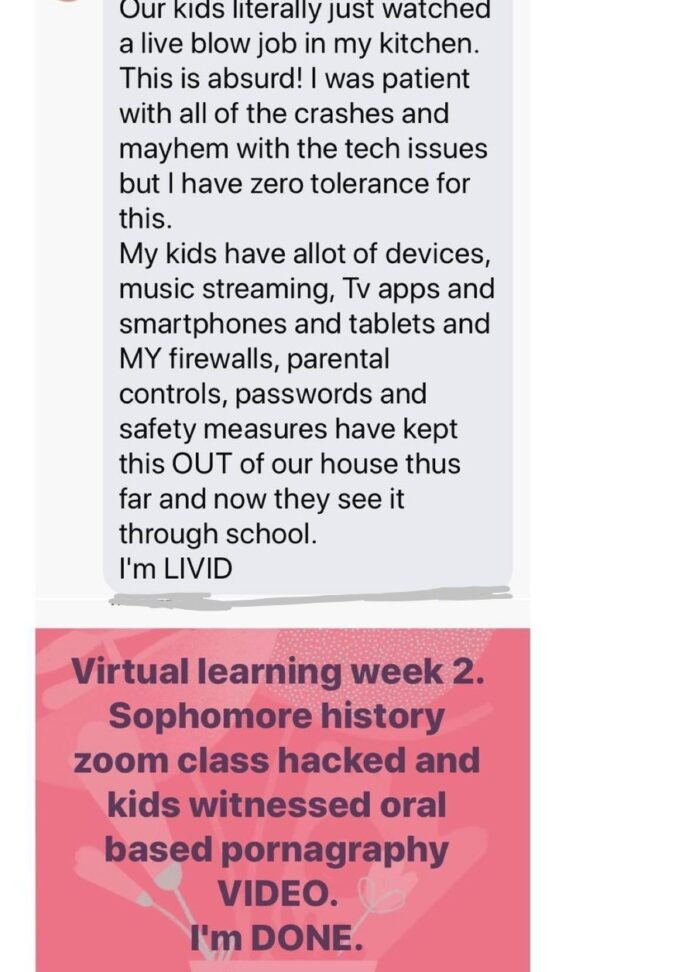 screenshot of Facebook Zoom hacked