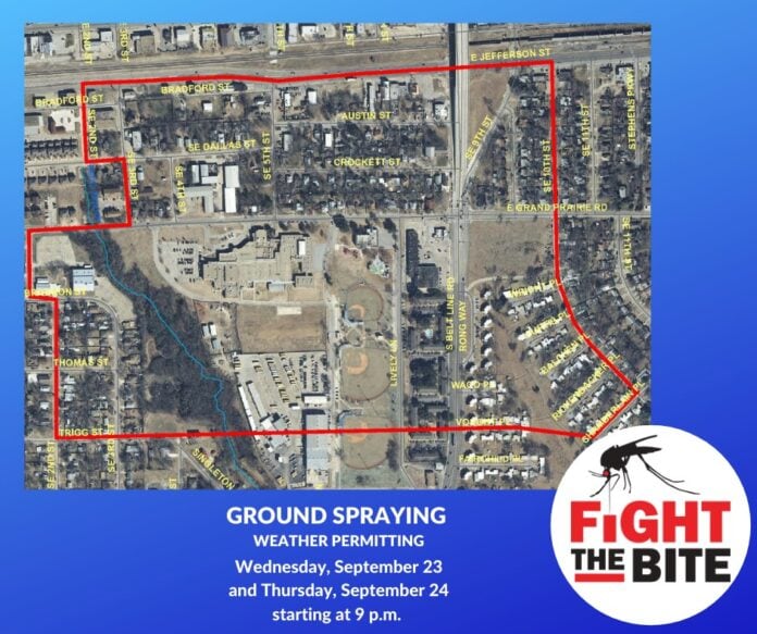 Grand Prairie mosquito spray map