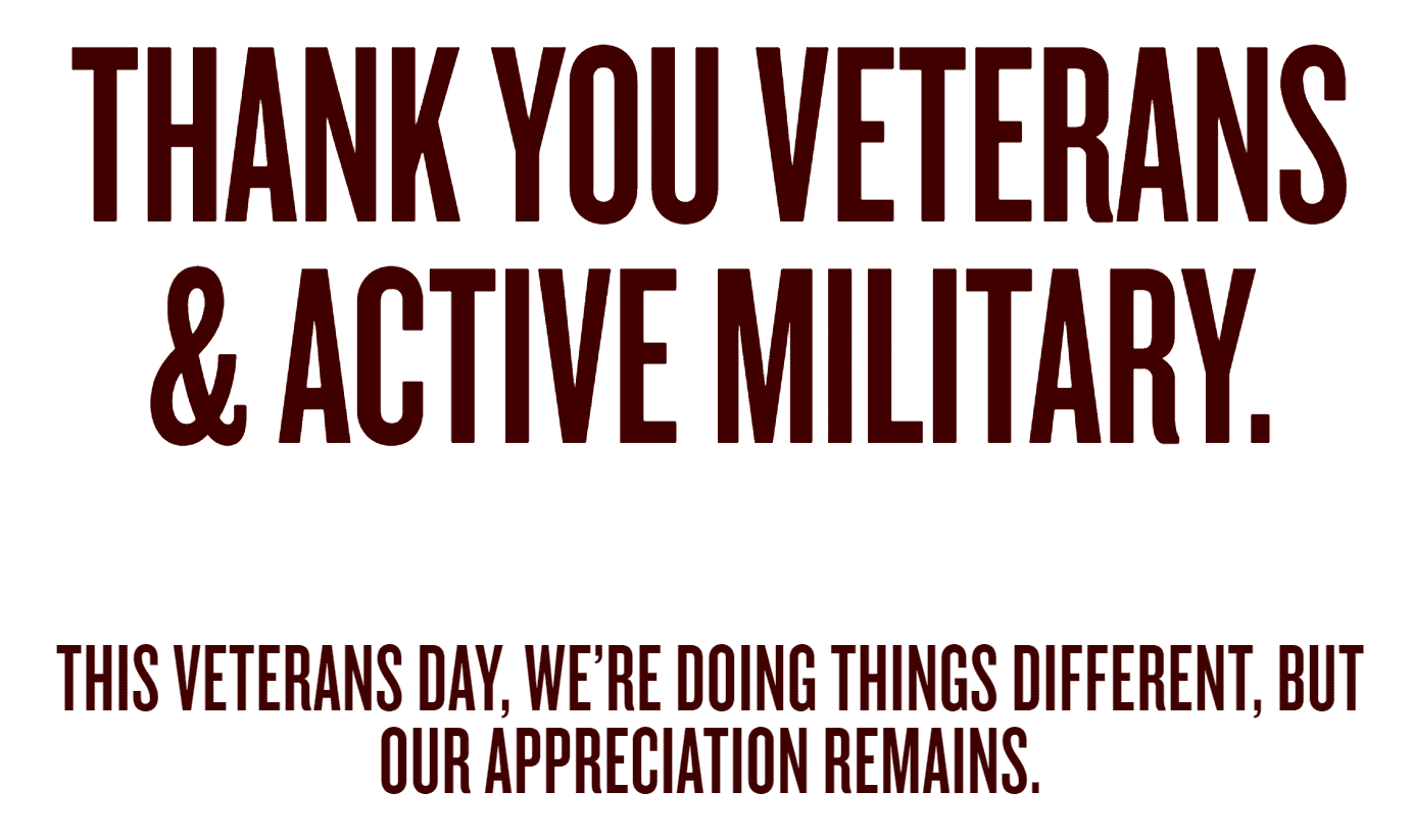 Veterans Day Red Robin text