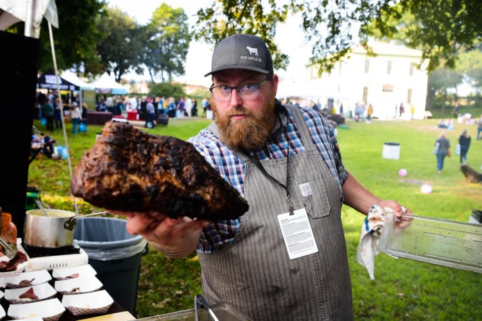 Man holding a brisket