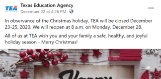 Teachers And Others Lash Out at TEA On Social Media TEA Happy Holidays Facebook