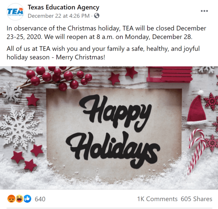 TEA Happy Holidays Facebook