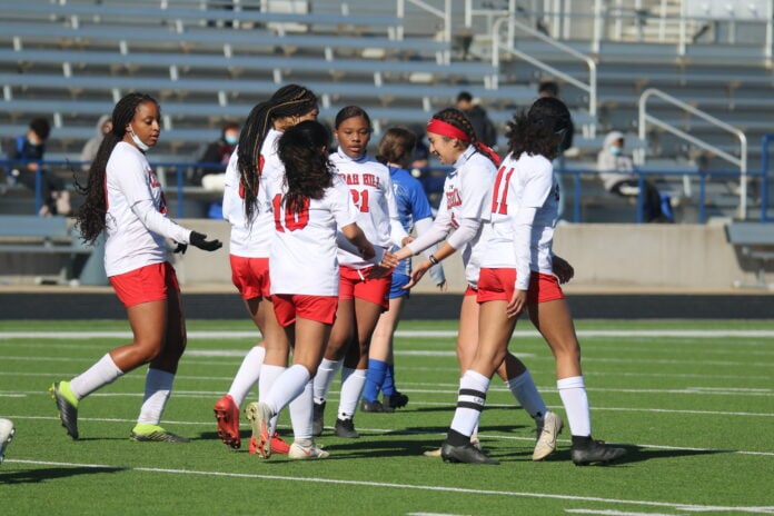 Celebration Cedar Hill girls soccer team