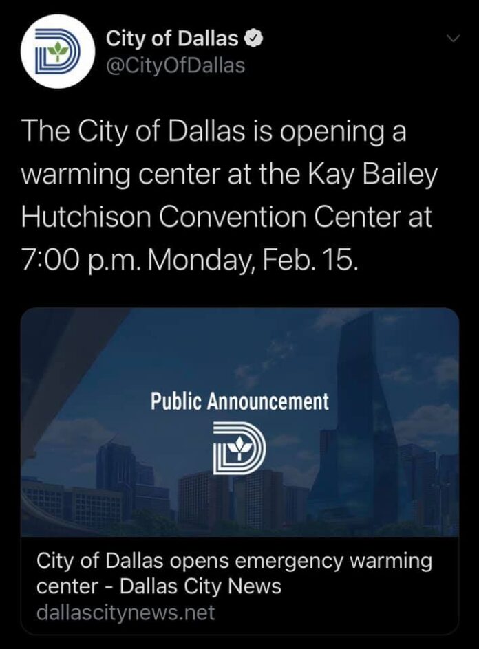 Dallas warming center