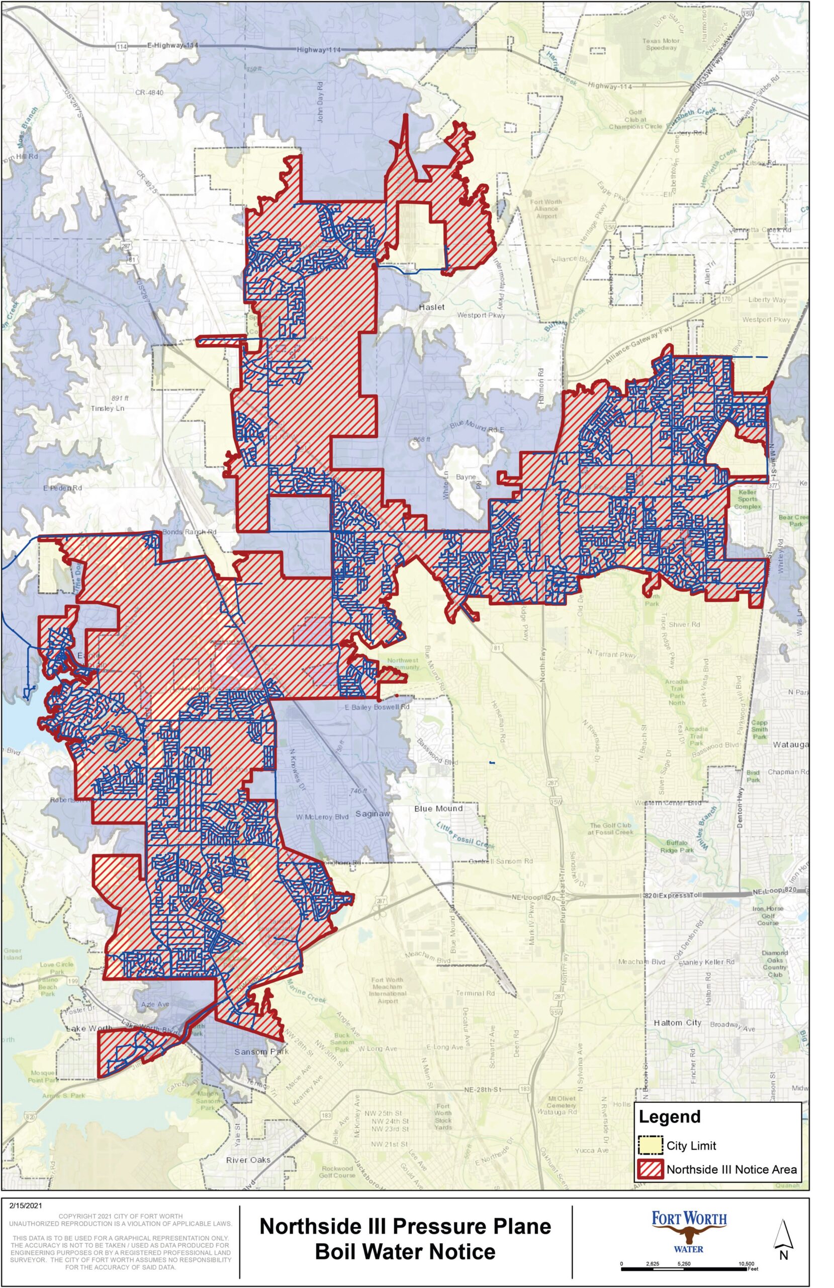 Ft Worth boil water map