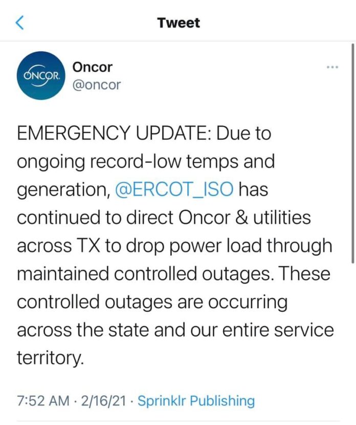 Oncor Tweet