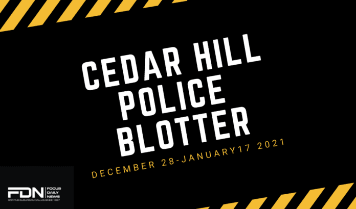 Cedar Hill Police blotter