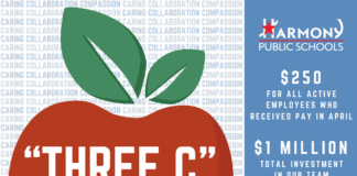 Bonuses for Teacher Appreciation Week Given To all 4,000 Harmony Public Schools Active Employees three c bonus graphic