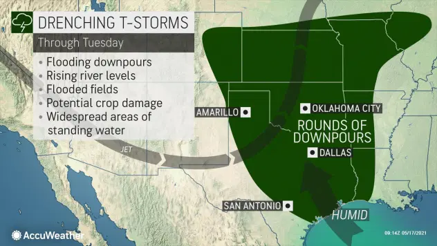 map of t storm for Tuesday