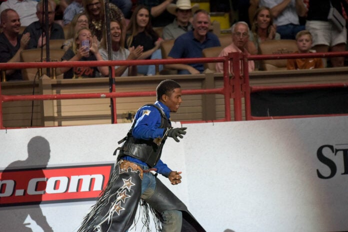 Ezekiel Mitchell after riding a bull