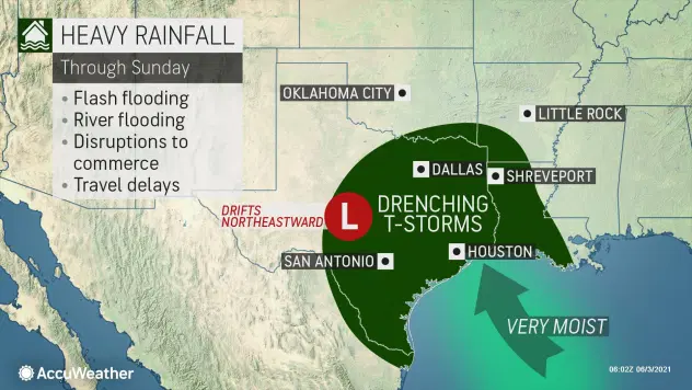 map showing heavy rainfall June 4