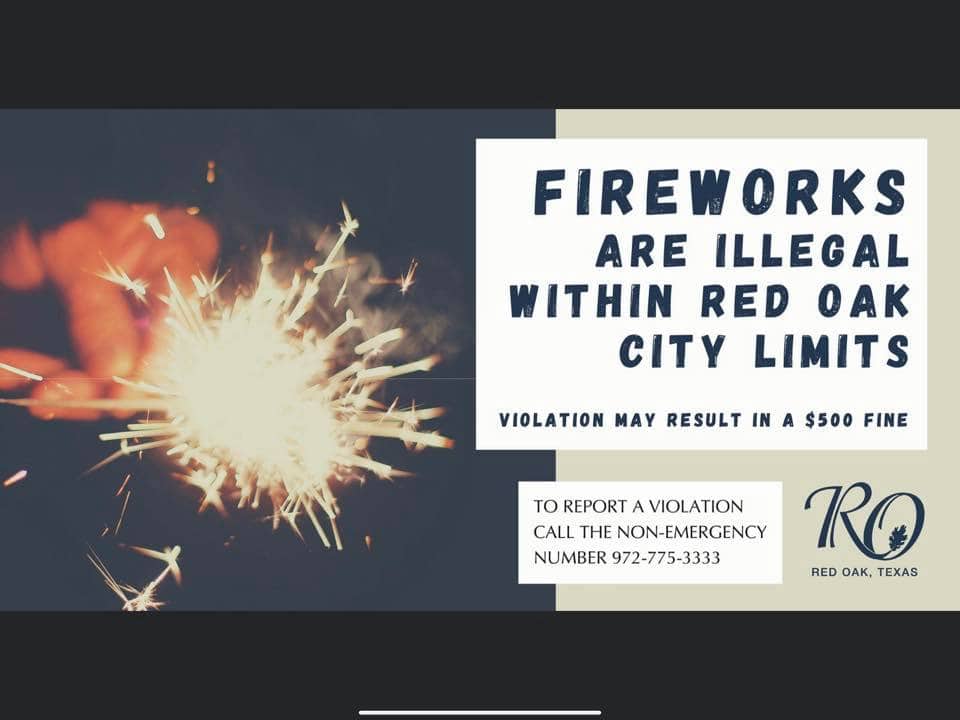 Red Oak fireworks poster