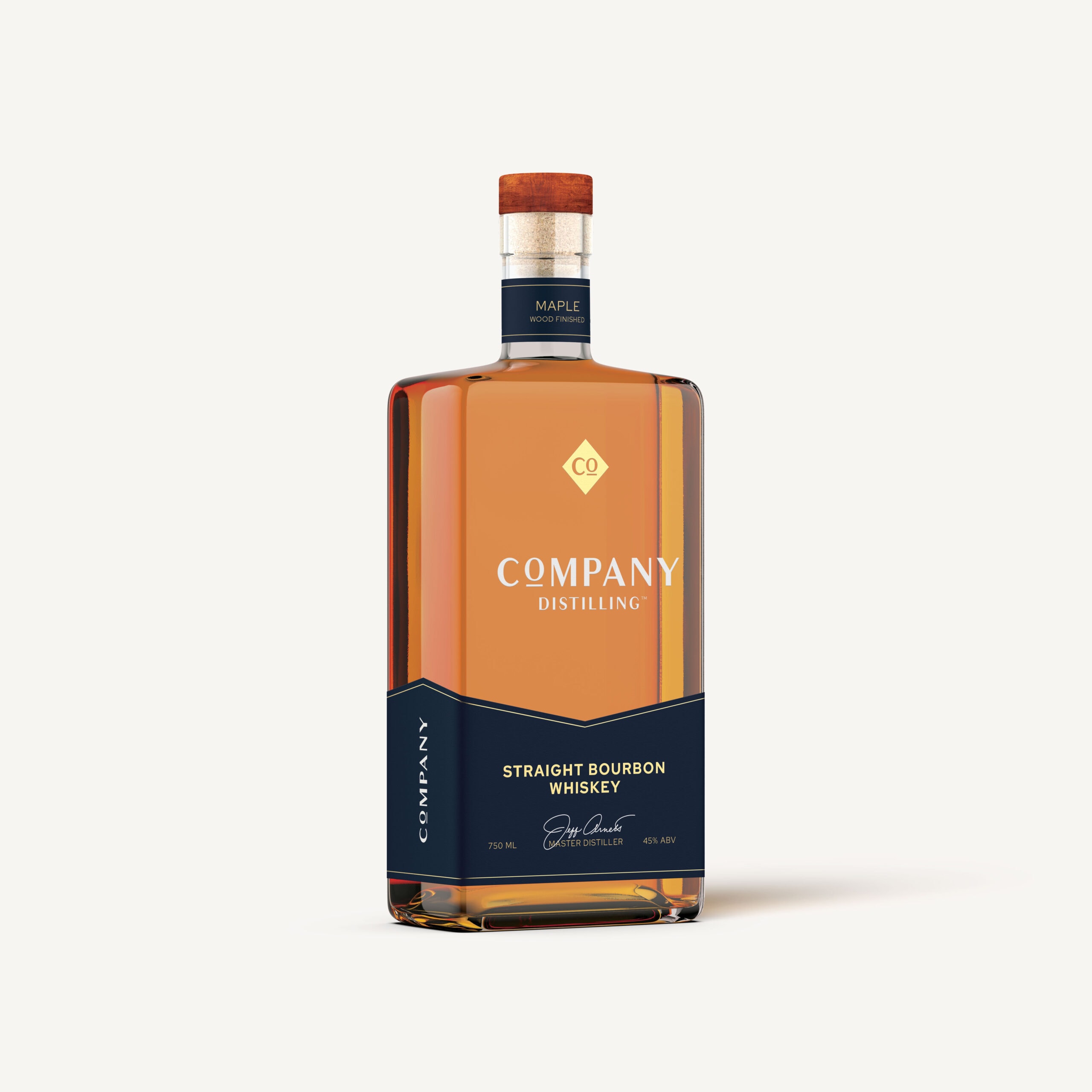 Company distilling bourbon bottle