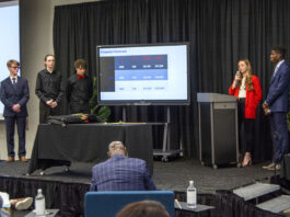 students giving presentation