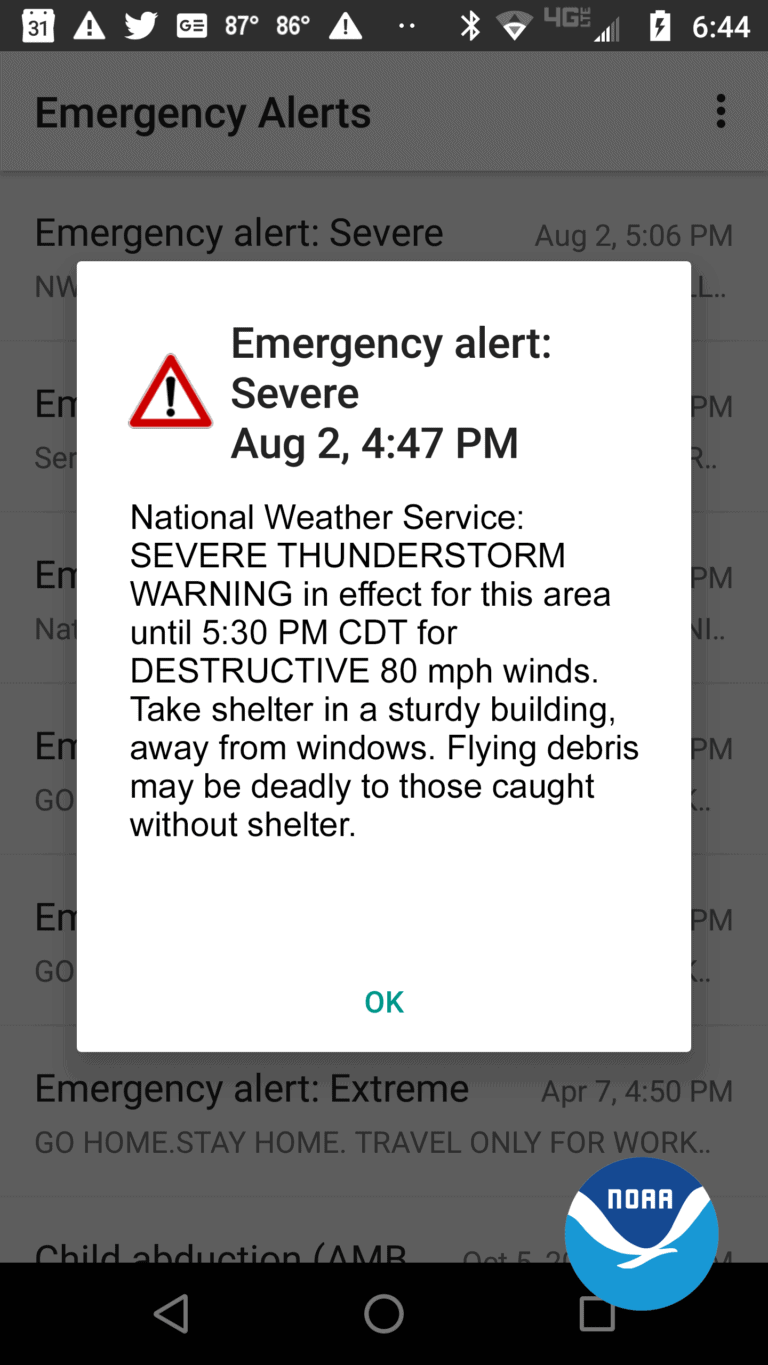 New “Destructive” Severe Thunderstorm Warning Category Mobile Phone Alerts