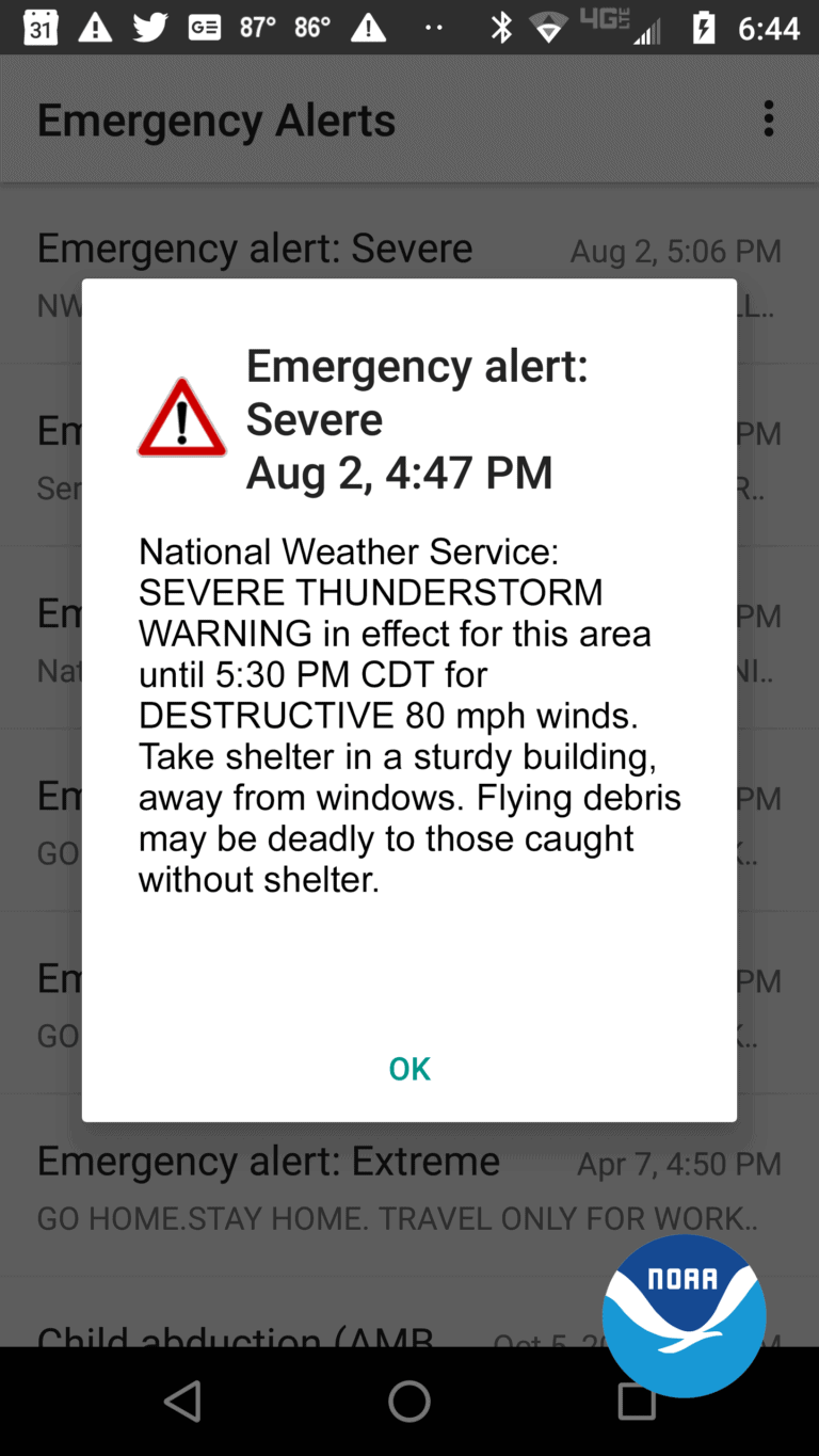 New “destructive” Severe Thunderstorm Warning Category Mobile Phone Alerts