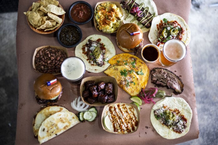 brisket tacos and sides