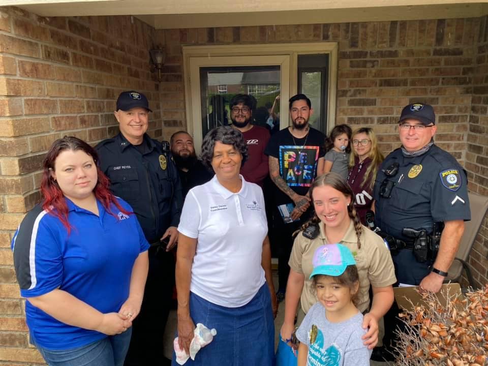 people with police officers