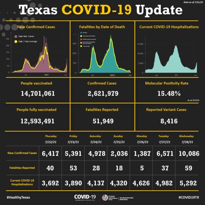 Texas COVID 19 infographic