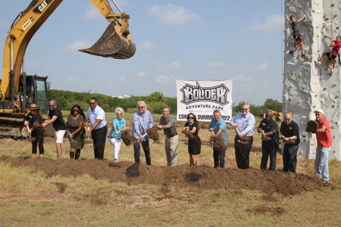 Grand Prairie officals at Bolder Adventure Park groundbreaking